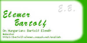 elemer bartolf business card